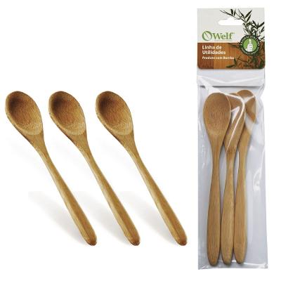 Conjunto De Colheres Em Bambu - 18Cm - 3 Pçs Welf