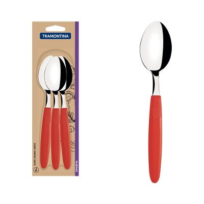 Conjunto Colher Mesa Inox 3 Peças Ipanema Vermelho Tramontina