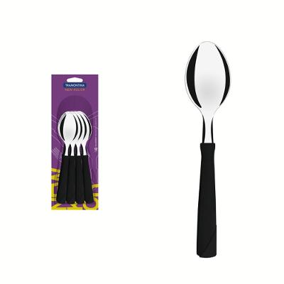 Conjunto Colher Mesa Inox 12 Peças New Preto Tramontina