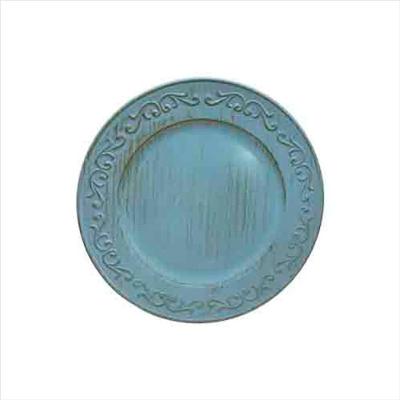 Sousplast Ramos Antique Azul Claro E Dourado 33Cm - Sousplats - Zahav