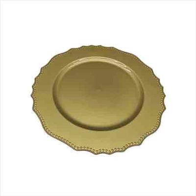 Sousplast Bolinhas Dourado 33Cm - Sousplats - Zahav