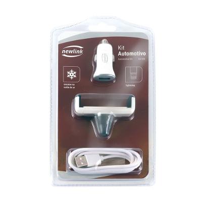 Kit Veicular Carregador Lightning E Suporte Para Smartphone Neelink Ka100 Branco