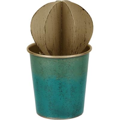 Cacto Metal Azul Octave 19X11X11Cm