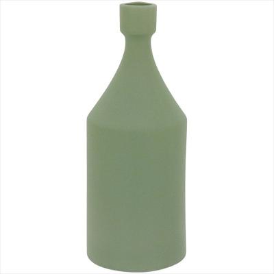 Garrafa Decorativa 23X9X9Cm Cerâmica Verde Emma - NH