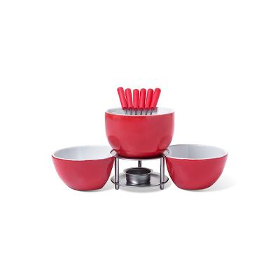 Conjunto para Fondue 10 Peças Vermelho Brinox