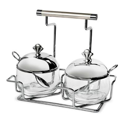 Conjunto Porta Condimentos com Colher 3 Peças Argento Brinox