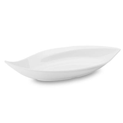 Travessa Funda Folha Branco 25,5x14x5 350ml Haus Concept