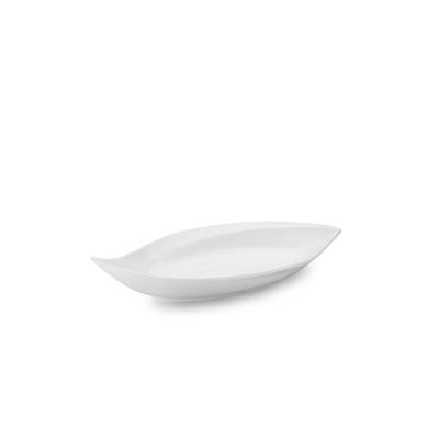 Travessa Funda Folha Branco 39x21,5x6,5 1L Haus Concept