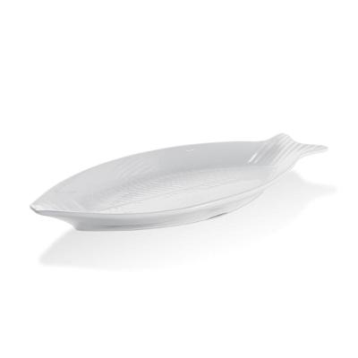 Travessa Peixe Texture Branco 43x20,7x4,1cm Haus Concept
