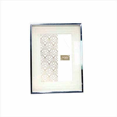 Porta-Retrato Prata Borda Branca 10X20Cm - Lumini - Adely Decor