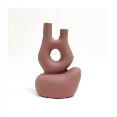Vaso Marrom Ceramica Adely