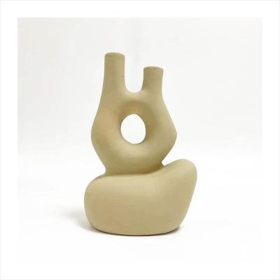 Vaso Bege Ceramica  Adely