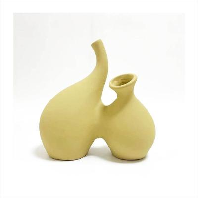 Vaso Amarelo Ceramica Adely