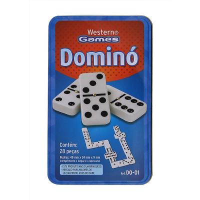 Jogo Dominó com Estojo em Lata 28 peças