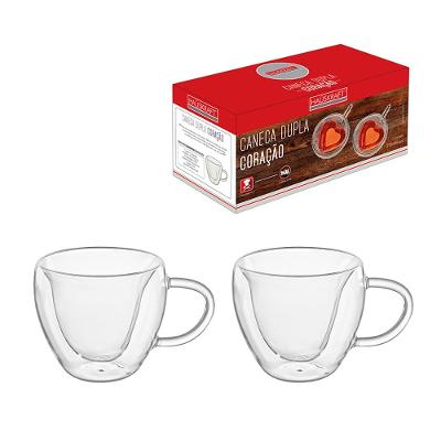 Caneca Dupla Coração 9 cm Jogo 2 Peças Hauskraft