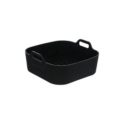 Forma Quadrada de Silicone para Air Fryer Preta 16 cm