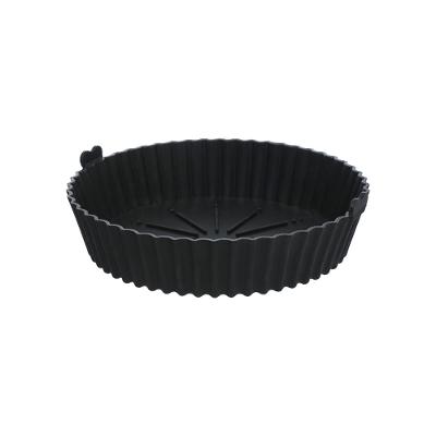 Forma Redonda de Silicone para Air Fyer Preta 20 cm