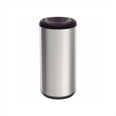 Lixeira Inox com Preto Cápsula Selecta Plus Basculante 40 L Tramontina