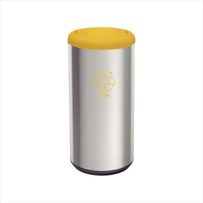 Lixeira Inox com Amarelo Cápsula Selecta Plus Basculante 40 L Tramontina