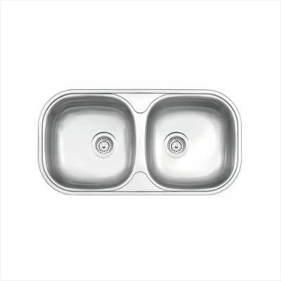 Cuba Dupla Retangular em Aço Inox Acetinado 78X40 Tramontina