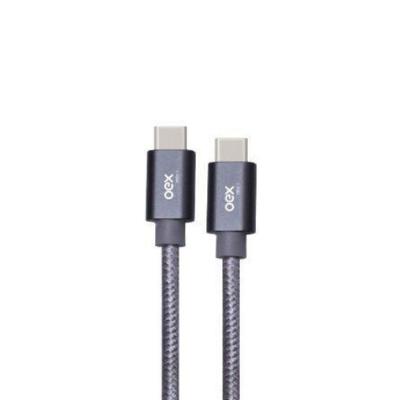 Cabo Type C em Nylon Trançado 1.5M Cinza OEX