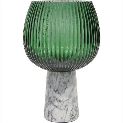 Centro Mesa Beretta Vidro Verde Com Pé - GS
