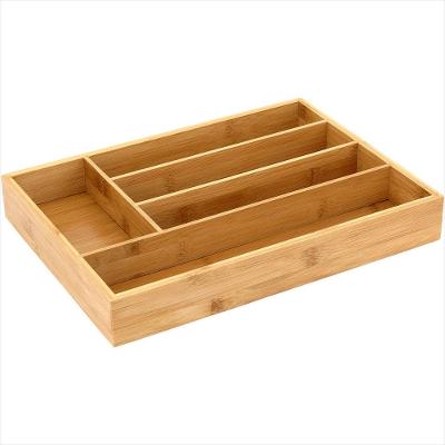 Bandeja para Talheres 5x36x26 cm Bambu Natural com 5 Divisões Table - GS