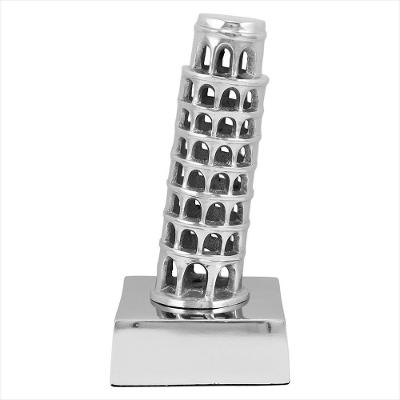 Torre Pisa Alumínio Prata Home&Co Tourism 20x10x10cm