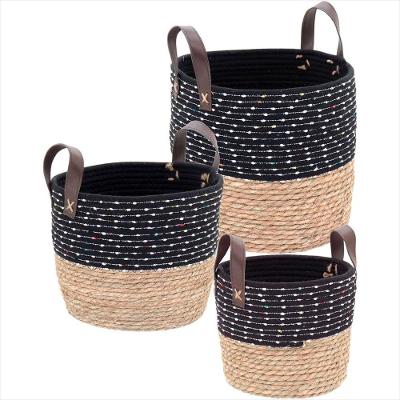Cesta Fibra Preto 3 Peças Kigali - GS