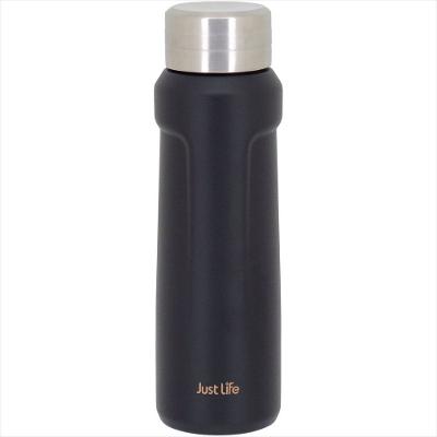 Garrafa Térmica 23x7x7 cm 500ml Inox Preto Parede Dupla Just Life - GS
