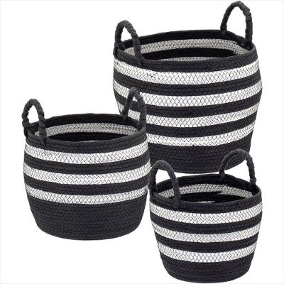 Cesta Fibra Preto 3 Peças Sawalli - GS