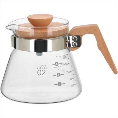 Cafeteira 12x18x18 cm 600ml Borosilicato Transparente Tampa Madeira Balzac - GS