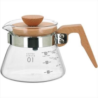 Cafeteira 10x18x18 cm 400ml Borosilicato Transparente Tampa Madeira Balzac - GS