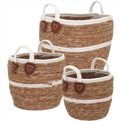 Cesta Fibra Natural 3 Peças 28x33x33cm GS