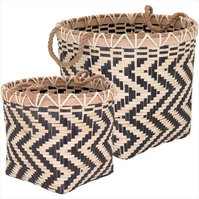 Cesta Bambu Preto 2 Peças - GS