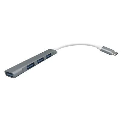 Distribuidor De Conexao Hub Type C P/ Usb OEX  Hb104 Chumbo