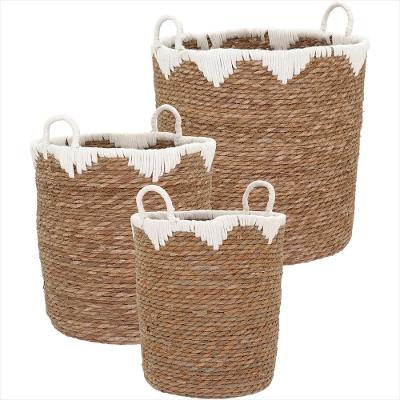 Cesta Fibra Natural 3 Peças 38x38x38 cm GS