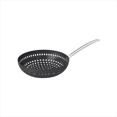 Grelha Wok Furada Alum 26Cm Com Cabo