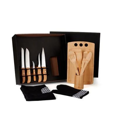 Kit Gourmet Com Tábua Facas Colheres - 13 Peças