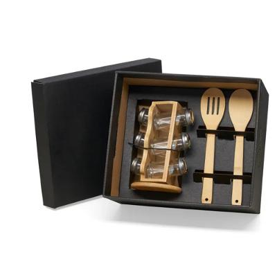 Kit Porta Condimentos E Colheres - 3 Peças