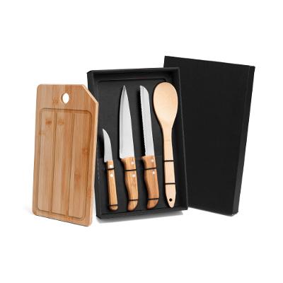 Kit Para Cozinha/Pão Em Bambu/Inox- 5 Pçs Welf