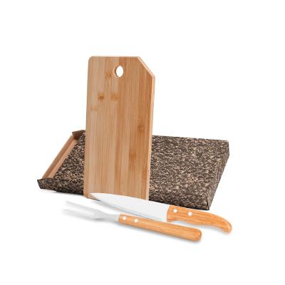 Conjunto Para Cozinha Em Bambu/Inox Oregon - 3 Pçs Welf