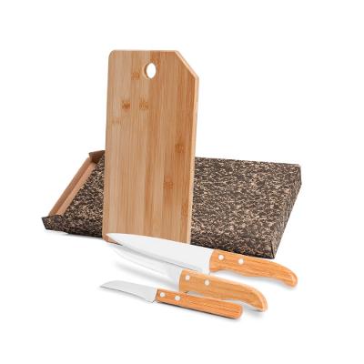 Conjunto Para Cozinha Em Bambu/Inox Oregon - 4 Pçs Welf