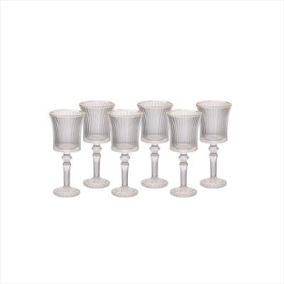 Taça Água e Vinho Graffiato com Borda Dourada 260Ml 6 Peças