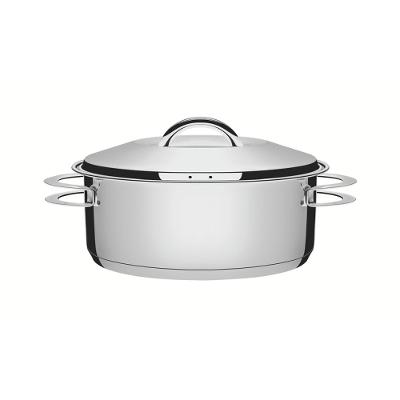 Caçarola Tramontina Solar Rasa Inox Fundo Triplo com Tampa 24cm 4,7L