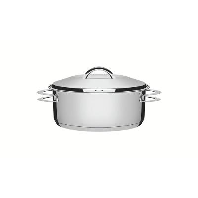 Caçarola Tramontina Solar Rasa Inox Fundo Triplo Tampa e Alças 20 cm 2,9L