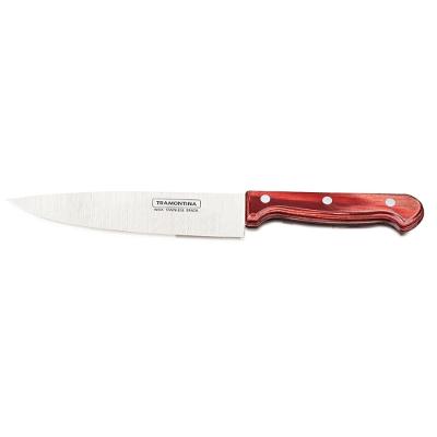 Faca Chef Inox 7 Polywood Vermelho Tramontina
