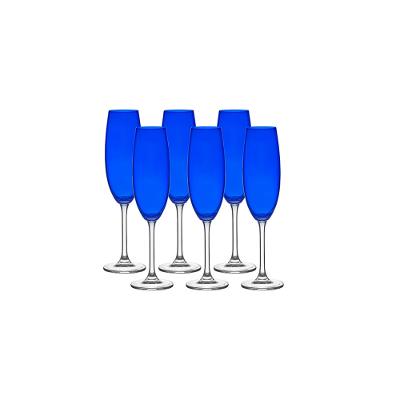 Jogo 6 Taças Champagne Gastro Azul 220Ml Bohemia