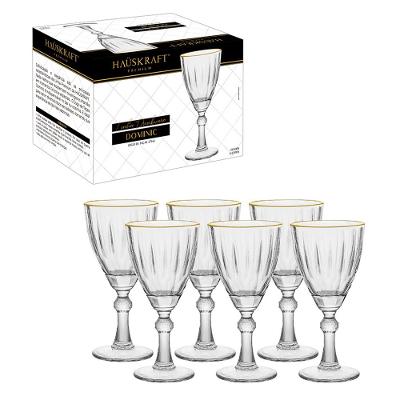Taça Água e Vinho Dominic Hauskraft Borda Dourada 275 ml 6 Peças