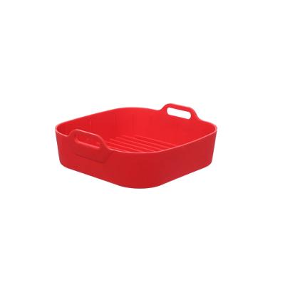 Forma Quadrada de Silicone para Air Fryer Vermelha 20 cm